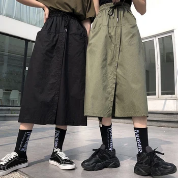 2023 Harajuku Pikk Seelik Püksid Naiste Elastne Vöökoht Ülegabariidiliste Veoste Püksid Naine Suvel Streetwear Lai Jalg Naiste Pikad Püksid
