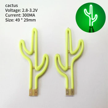 3V Cactus Kuju Cartoon Muster Paindlik Hõõgniidi Jõulud Kerge Puhkus Pool Teenetemärgi Kerge DIY Pirn Tarvikud