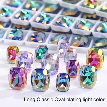 6X8mm Ristküliku Pointback Klaas Kivid Jaapani Küünte Osad Diy Küünte Art Design Crystal Ripats Kalliskivid Riiete Kaunistamiseks