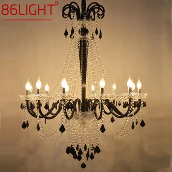 86LIGHT Euroopa Crystal Sõltumatu Lamp Must Küünal Lamp elutuba Restoran Villa Trepikoda Duplex Hoone Lühter