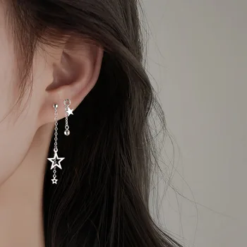 Korea Fashion Õõnes Välja Pentagramm Kõrvarõngad Naistele Asümmeetrilise Ring Pärlitega Kõrvarõngad Trendikas Kingitus Tüdruk Ehted Tarvikud