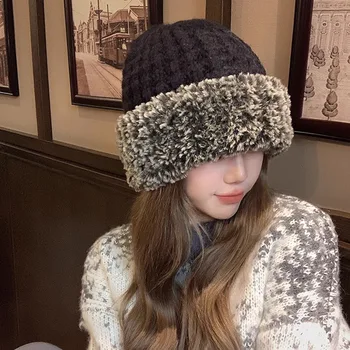 Korea Versioon, Plüüš-Kootud Pullover Müts Naiste Talve Mitmekülgne Paksenenud Pleisse Juhuslik Väljas Suusatamine Beanie Ühise Põllumajanduspoliitika Kapott