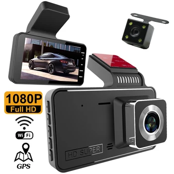 Kriips Cam WiFi Full HD 1080P Car DVR Sõiduki Kaamera Drive Video Recorder Öise Nägemise Auto Dashcam GPS Auto Tarvikud Must Kast