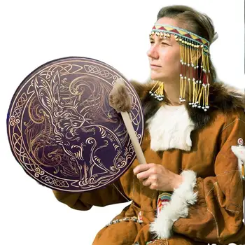 Käsi Drum Vaimu Muusika Käsitöö Siberi Trummel Koos Trumli Kinni Peen Välimus Shaman Drum Siberi Drum Muusika Vaimu Sümbol Heli