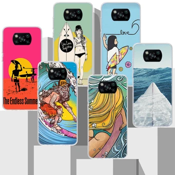 Lainelaua Surfamine Kunsti Surf Tüdruk Suvel Pehmest Silikoonist Telefoni Puhul Xiaomi Mi 10T 11T 9T Pro 12X 11i 12 11 Lite 5G 10 9 8 6X 5X