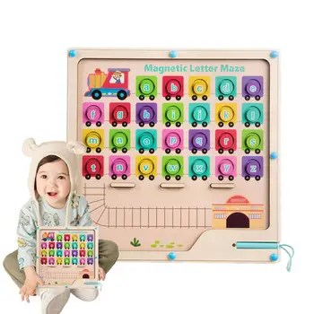 Magnet-Tähestik Maze Magnet Tähestiku Värv Puzzle Haridus-Labürint Mänguasjad Montessori ABC Puzzle Juhatuse Tüdrukud Poisid