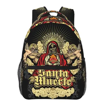 Meeste Naine Seljakott Santa Muerte hispaania Püha Surma Koolikotti Naiste Mees 2023 Fashion Bag Õpilane Bookpack