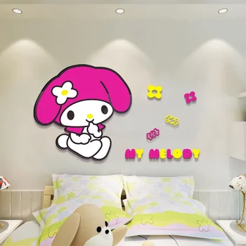 Sanrio Hello Kitty Sõber Minu Meloodia, Tuba Decor Cute Seina Kleebised Kawaii Magamistuba Loominguline Seina Maali Paigutus Teenetemärgi Kingitused