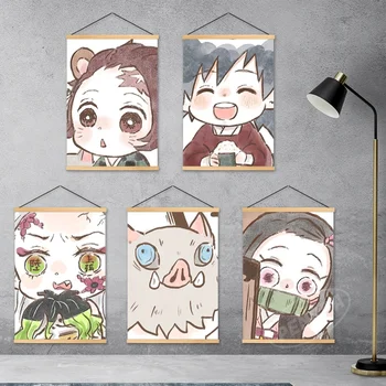 Seina Kunsti Modulaarne Puidust Rippus Maal Kamado Tanjirou Pilte Hd Pildid Anime Kodu Plakat, Lõuend Tuba Decor