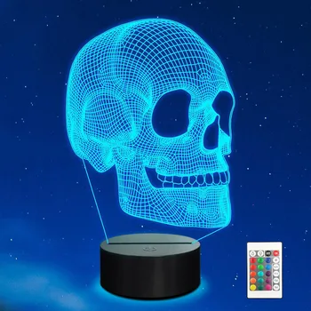 Skelett 3D Illusioon Lamp LED Laud Laua Lamp Kolju Öö Valgus Parimad Jõulud Halloween Sünnipäeva Kingitus Laps Beebi Poistele