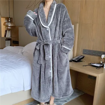 Talvel Sleepwear Kimono Hommikumantel Uus 2023 Lapp Rüü Naiste Nightgowns Soe Magus Krae Kimono Vann Kleit Paksenema Peignoirs