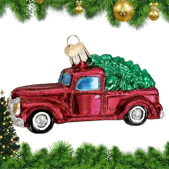 Veoauto Christmas Ornament Jõulupuu Riputatud Decor Riputatud Christma Kaunistused Mini Auto Kogumise Kingitused, Käsitöö Punane Metallist Veoauto