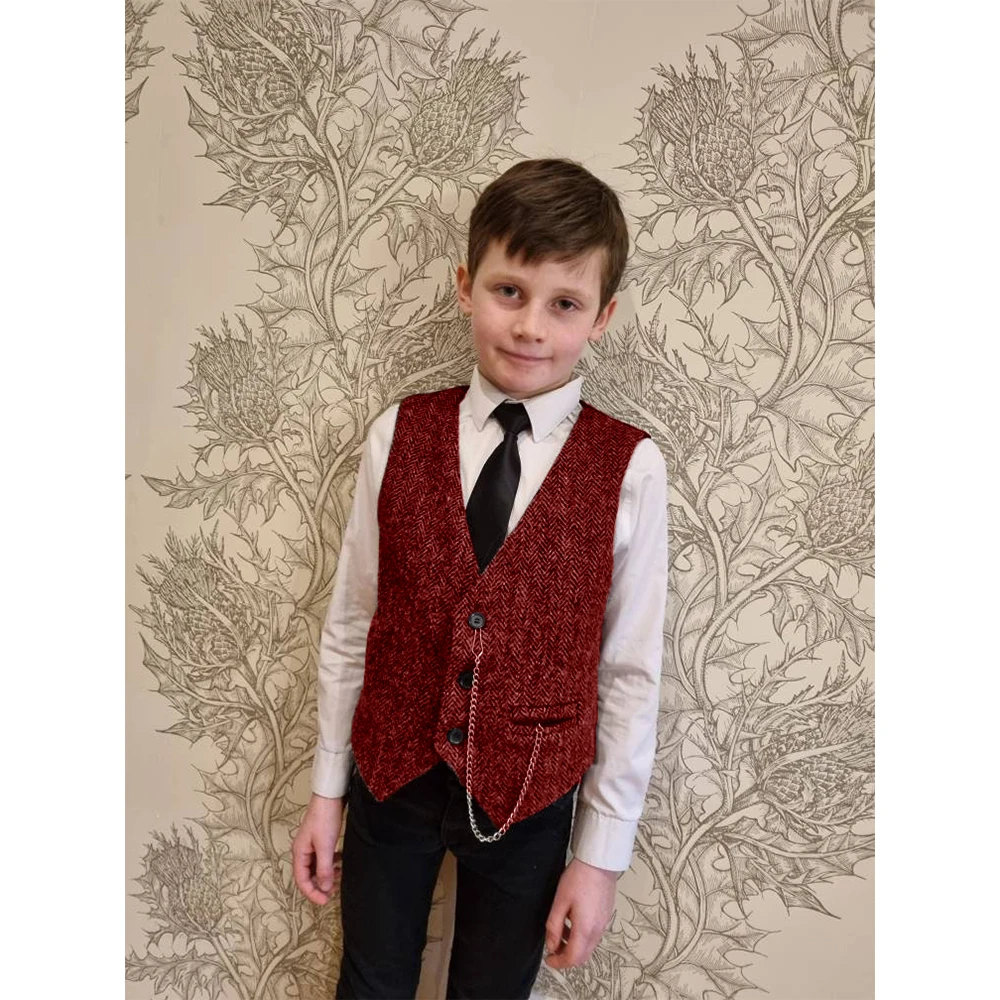 Ametliku Ülikond Vest Poistele Kalasaba-Tweed, V-Kaeluse Poiss Särgid Satiin Tagasi Briti Vest Varrukateta Jope Väikelapse Riideid