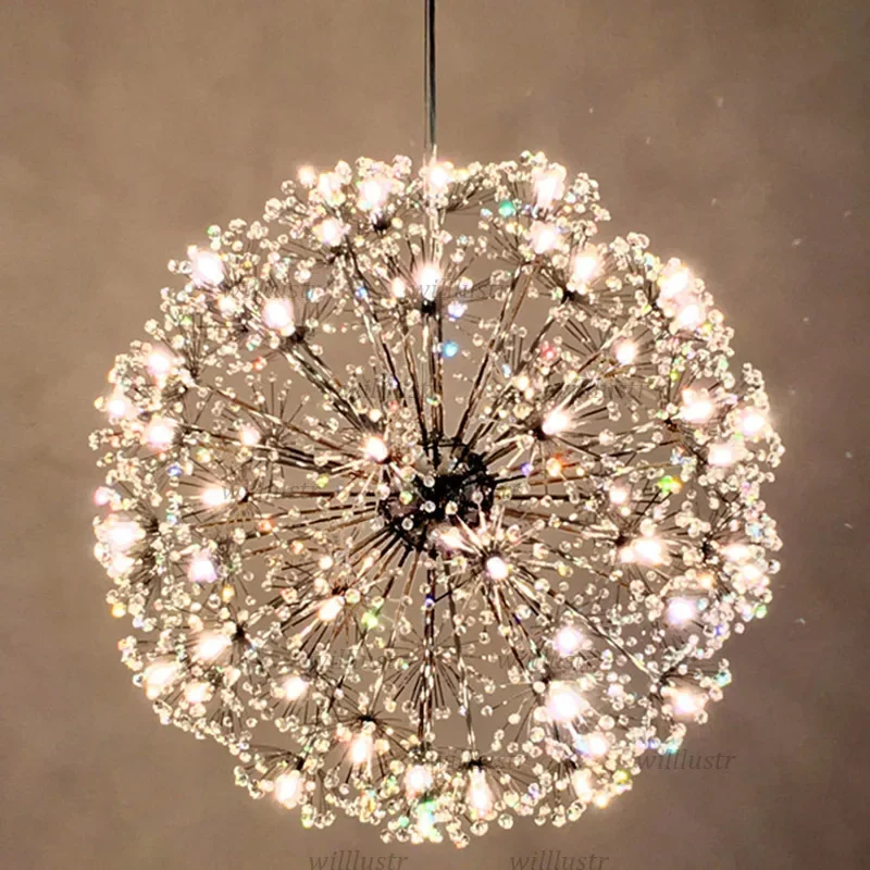 Luksus Võilill Ripats Lamp Crystal LED Vedrustusega Kerge Hotel Cafe Bar Mall Elu-Magamistuba Lill, mis Rippus Laes Lühter