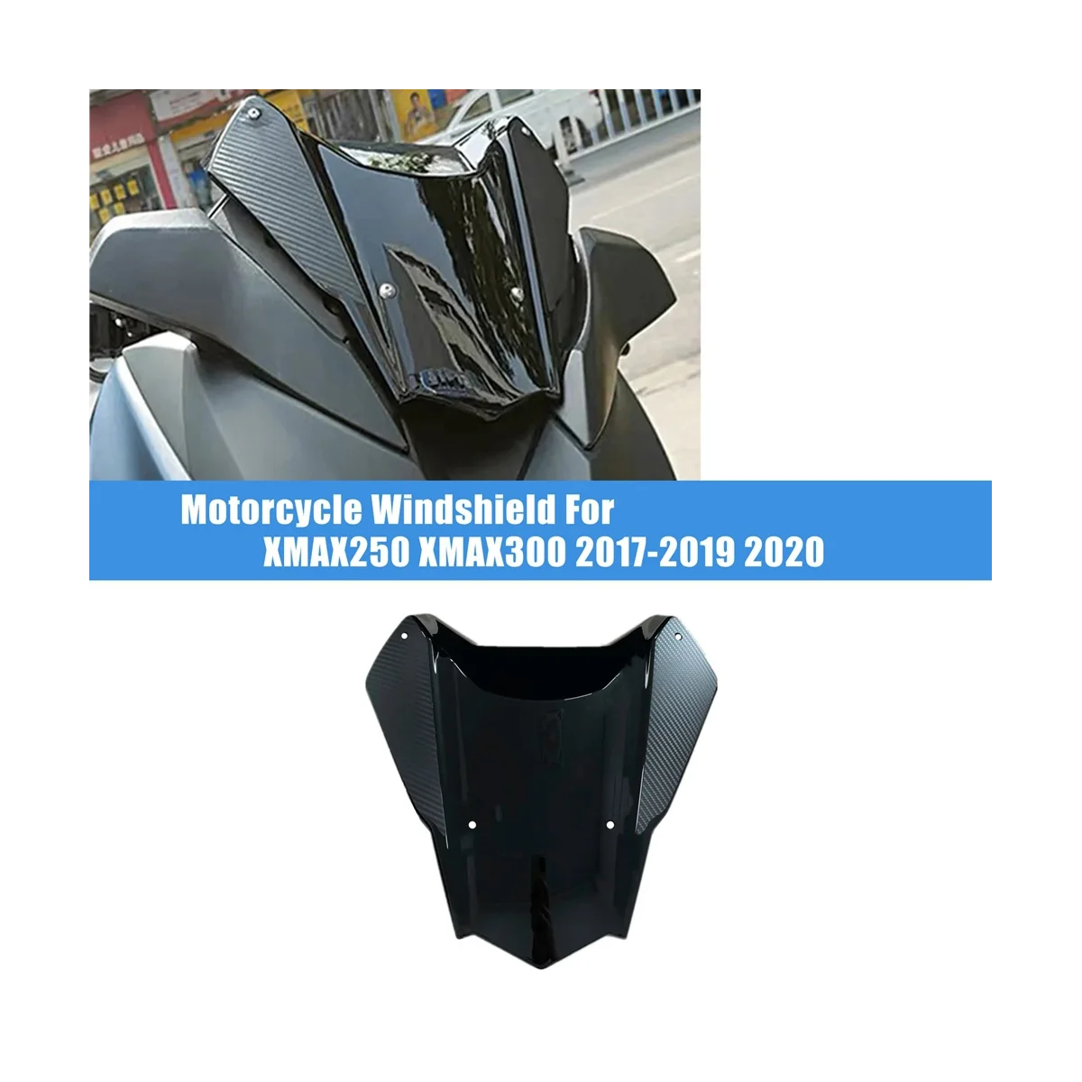Näiteks Yamaha XMAX125 XMAX250 XMAX300 2017-2020 Mootorratta Esiklaas Tuuleklaasi Visiir Viser,Hele Must